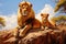 Savannah Siesta: A Group of Lions Enjoying the Sun.
