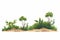 Savannah vegetation set vector flat isolated vector style illustration