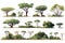 Savannah vegetation set vector flat isolated vector style illustration