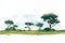 Savannah vegetation set vector flat isolated vector style illustration