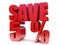 save 5% 3d text symbol. 3d rendering on white