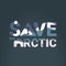 Save the arctic with double exposure effect. Vector illustration decorative design