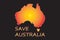 Save Australia from flames. Fire symbol. Disaster sign vector illustration