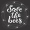 Save the Bees. Ð’rush calligraphy hand lettering.