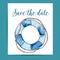 Save the date card layout for nautical wedding