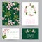 Save the Date Card Set. Tropical Orchid Flowers and Leaves Wedding Invitation