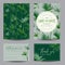 Save the Date Card. Tropical Palms Leaves. Wedding Invitation