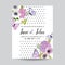 Save the Date Card Wedding Invitation Template. Botanical Card with Hydrangea Flowers and Butterflies. Greeting Floral Postcard
