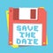 Save the date floppy diskette