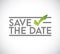 Save the date stamp check mark concept. infographic illustration