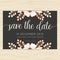 Save the date, wedding invitation card template with flower floral background.