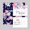 Save the Date Wedding Invitation Template with Spring Dogwood Flowers. Romantic Floral Greeting Card for Celebration