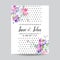 Save the Date Wedding Invitation Template with Spring Dogwood Flowers. Romantic Floral Greeting Card for Celebration