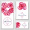 Save the date or wedding invitation templates with red roses.