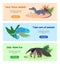 Save disappearing wild animals concept vector illustration. Website pages design banners set. Protecting nature