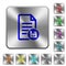 Save document rounded square steel buttons