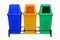 Save the earth by colored garbage separation bins