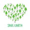 Save Earth. Green leaf energy poster