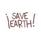 Save earth label isolated icon