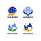 Save earth logo design template. save globe logo vector icon