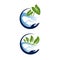 save earth nature environmental conservation logo design vector illustration