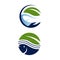save earth nature environmental conservation logo design vector illustration
