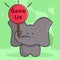 Save The Elephant Cute Illustration