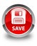 Save (floppy disk icon) glossy red round button