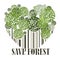 Save forest ecology green postcard