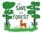 Save the forest vector concept