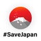 Save japan, natural disaster concept illustration with minimalism style.