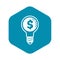 Save money bulb icon, simple style