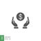 Save money icon, Salary money holding dollar investment and financial deposit