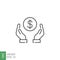 Save money icon, Salary money holding dollar investment and financial deposit