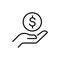 Save money icon, salary money, invest finance, hand holding dollar