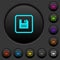 Save object dark push buttons with color icons
