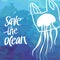 Save the ocean square vector image. The environment protection vector design for a poster, flyer print