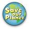 Save our Planet text over the Earth