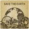 Save the planet concept. Littering planet with human waste. Planet earth in garbage dump