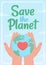 Save planet poster flat vector template