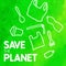 Save the planet square vector image. The plastic free zero waste environment protection vector desing for a poster, flyer