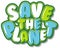 Save the planet text for banner or poster design