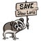 Save Slow Loris cartoon animal