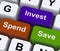Save Spend Invest Keys Show Financial Choices