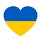 Save Ukraine, yellow blue heart in flag colors