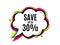 Save up to 30 percent. Discount Sale offer price sign. Vector