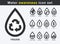 Save water awareness icon set. Smart water use drops with symbol