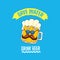 Save water drink beer vector concept illustration. vector funky beer character with funny slogan for print on tee or