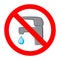 Save water sign faucet icon.