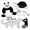 Save wild animal set of illustrations: panda, red panda, turtle, manul, snow leopard.